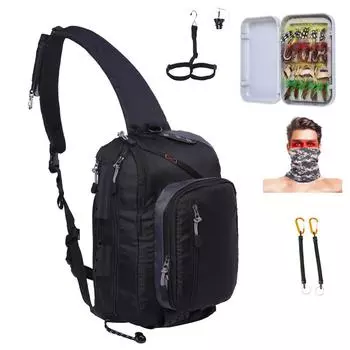 Комбинированный полный комплект слинга Kylebooker для рыбалки нахлыстом, слинг-пакет, мухи, защитная веревка, рыболовный шарф, вешалка для куликов зелёный