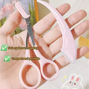 Комбинированный триммер Crescent с лезвием из нержавеющей стали 0,1 мм, для новичков, простой в использовании, съемный гребень для бровей, портативные инструменты для триммера для бровей