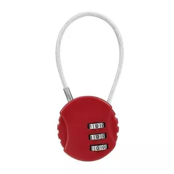 Комбинированный тросовый замок для рюкзака, велосипеда, горного велосипеда, противоугонный замок, трос 13 см, 3-значный замок для шлема, многофункциональный замок для сумки красный