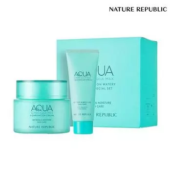 Комбинированный увлажняющий крем Nature Republic Super Aqua Max, специальный набор 120 мл+40 мл, один вариант NE0877 Популярная корейская косметика