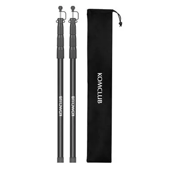 KOMCLUB Tarp Canopy Aviation Set of Telescoping 4 Stepless 85cm 250cm Diameter Tent For Storage Bag Included Pole, Pole, Aluminum, 2, Type, Joints,