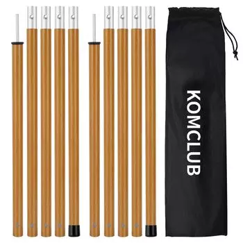 KOMCLUB Tarp Tent Maximum Diameter Set of Set of Split Push Tent Pole Storage Bag Included Pole, Pole, Aluminum, 190cm, 19mm, 2, 4, Type, Pin,