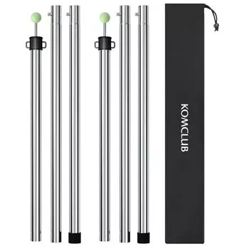 KOMCLUB Tarp Tent Split Stainless Steel Canopy 25mm Lightning Easy to Storage Bag Cherry Blossom Viewing Equipment Pole, Pole, Type, 3-section Pole,