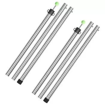 KOMCLUB Tent Tarp Stainless Bush Button Total Length 25mm Split Adjustable 3 Section Set of Canopy Main Storage Bag Outdoor Goods Pole, Pole, Steel,