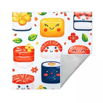 KOME Sticky Cloth Sushi 50 x Защитная салфетка для хранения электроники и аксессуаров Bento Furoshiki, Узор, Самоклеящийся тип, 50 см, Коробки, Устройства,