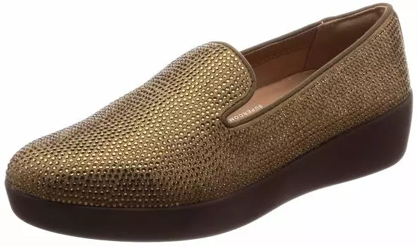 Комфортные мокасины AUDREY SHIMMERCRYSTAL LOAFERS Бронзовый см [FitFlop] Женские 22.0~22.5 бронзовый