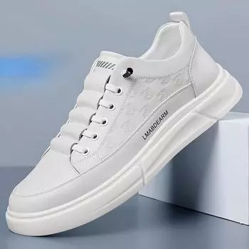 Комфортные мужские вулканизированные туфли Высококачественная повседневная обувь для мужчин 2024 Мягкие удобные мужские туфли без застежек Sapato Social Masculino 38 белый