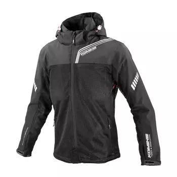 KOMINE Модель 2025 JK-179 Enigmalite Полусетчатая парка для мотоциклов для весны и лета, стандарт CE, защита, сетка, черный, L Large