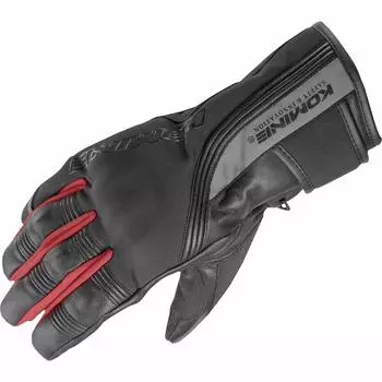 Komine Protective Touring Winter Gloves for Motorcycles S 1281 Waterproof Cold Protection Carbon Stretch Material Protector for Black/Red GK-836