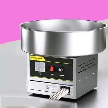 Коммерческая машина для сахарной ваты Машина для производства сахарной ваты из нержавеющей стали Электрическая машина для производства сахарной ваты DIY Candy чёрный