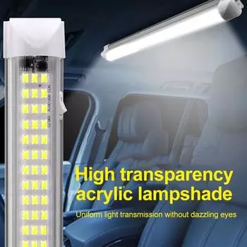 Коммерческая светодиодная лента 108 светодиодов, профессиональная лента освещения салона автомобиля 12 В-85 В с выключателем, водонепроницаемая, IP65 (33,3 см/13,1 дюйма, 600 Лм)