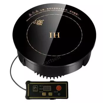 Коммерческая встраиваемая мини-индукционная плита Hot Pot 800 Вт круглая сенсорная панель управления для одного человека с одной кастрюлей us чёрный