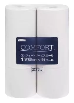 Коммерческий Crecia Comfort Service Рулон 170 м Одинарный 6 x 8 упаковок 11290 [Продажа в коробках] (нет ядра) рулоны/упаковка белый