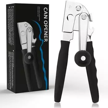 Коммерческий консервный нож, ручной консервный нож, прочный, с удобными удлиненными ручками, увеличенной ручкой чёрный