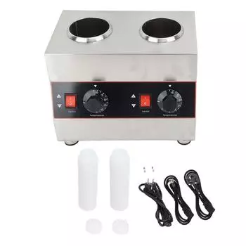 Коммерческий подогреватель соуса на 1300 мл. Диспенсер для сыра. Подогреватель горячей помадки. 30?85??Двойная бутыль с регулируемой температурой C US Plug 110V