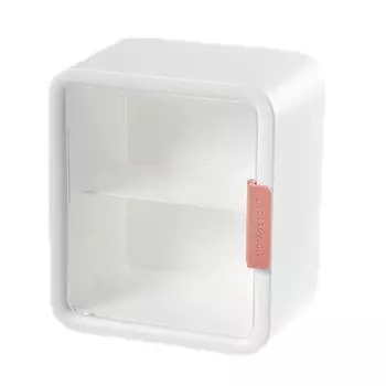 Комната кукольного домика Шкаф для кукольного домика Витрина Кейс для хранения 2 яруса Прозрачная дверь Синий белый