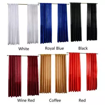 Комната Полузатемняющие Шторы Защита окружающей среды и долговечность 1 шт Чистый Цвет Атласный Тюль Дверь Окно Шторы кофейный