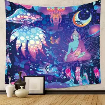 Комната превращается в гобелен Медуза Медитативный фон Ткань Декоративная картина Фоновая картина Подвесная ткань Настенная ткань 130*150CM