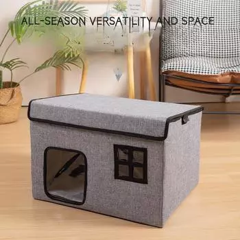 Комната с кондиционером для кошек Летнее охлаждение Коврик-гнездо для артефактов Складной ледяной коврик Кошачий домик Кошачье гнездо Иглу Товары для животных M