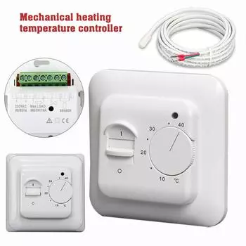 Комнатный термостат скрытого монтажа, напольный датчик, регулятор температуры под полом