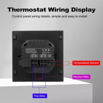 Комнатный термостат, умный термостат 16 А для напольного отопления, регулятор температуры, настенный термостат 85-250 В со светодиодным сенсорным экраном белый