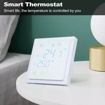 Комнатный термостат Умный термостат 16A для напольного отопления Регулятор температуры 85250V Настенный чёрный