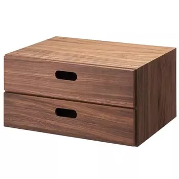 Комод MUJI Ширина 37 x Глубина 28 x Высота 18,5 см, половина, 2 ящика, шпон ореха 12381198
