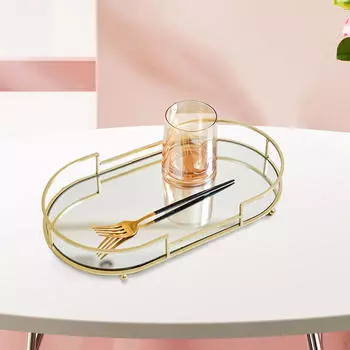 Комод Поднос для макияжа Косметический флакон духов Держатель для ухода за кожей Декоративный туалетный столик для спальни Size A