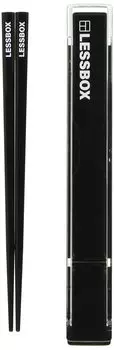 Komori Resin Chopsticks Resbox Logo Chopstick Box Set Black M Comes with a stopper Made in Japan 19.5cm non-rattling