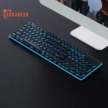 Компьютерная клавиатура, беспроводная Bluetooth-совместимая подсветка, 104 клавиши, настольная клавиатура для ПК, компьютерные аксессуары абрикосовый света