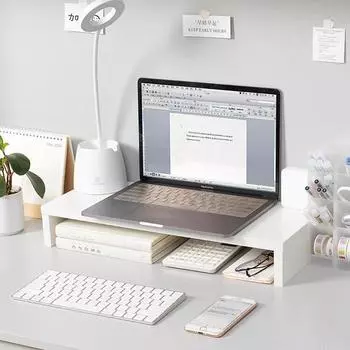 Компьютерная многофункциональная подставка для монитора, держатель для ноутбука, деревянный настольный органайзер, полка для дома, школы, офиса, стеллаж для хранения