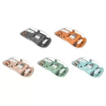 Компьютерная мышь, 3 режима, Dual BT + 2,4 ГГц, 2400 точек на дюйм, регулируемая бесшумная мышь, перезаряжаемая с USB-приемником для ноутбука Ipad Mipad Pink