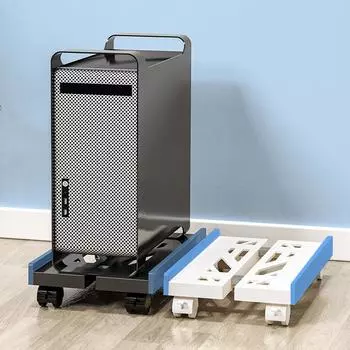 Компьютерная стойка-башня, регулируемая мобильная подставка для процессора, держатель для процессора, подставка для ПК с 4 колесами, напольная подставка для компьютера чёрный