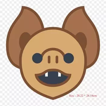 Компьютерные иконки с лицом летучей мыши, летучая мышь, термопереносная печать, виниловые нашивки, наклейки для одежды, аппликации «сделай сам», моющиеся нашивки