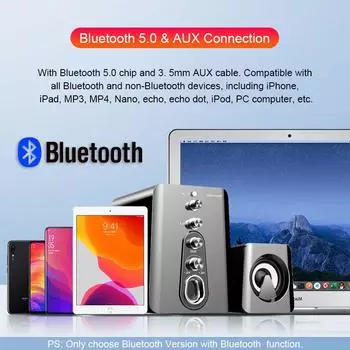 Компьютерные колонки Bluetooth с беспроводным подключением — улучшенный звук, четкий стереозвук для игр на ПК и настольных ПК AUX чёрный