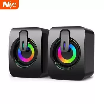 Компьютерные колонки, звуковая коробка для ПК, Hi-Fi стереомикрофон, USB проводной Caixa De Som со светодиодной подсветкой для настольного компьютера