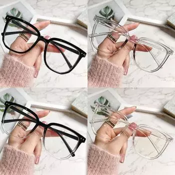 Компьютерные квадратные прозрачные очки мужские высококачественные оптические очки блокирующие популярные анти-синий свет женские очки аксессуары для очков чёрный