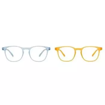 Компьютерные очки HUSTLR Zero Power Bluecut с антибликовым покрытием | Синий (большой) & Янтарь (Средняя) Оправа квадратная | Для мужчин и женщин | LB E14058 Combo Pack