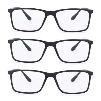 Компьютерные очки Intellilens® Square Blue Cut для защиты глаз (Пакет из 3)|Антибликовые характеристики защиты от ультрафиолета TR90 Рамы (52-17-138)