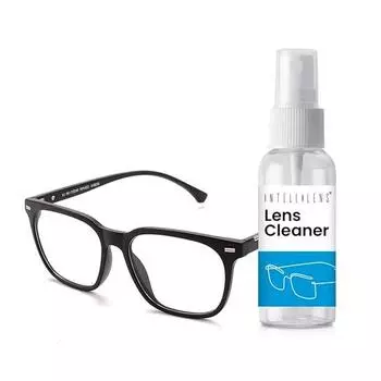 Компьютерные очки Intellilens Square Blue Cut для защиты глаз с чистящим средством для линз | Нулевое энергопотребление, антибликовое покрытие | (54-17-140)