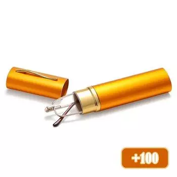 Компьютерные очки, мини-складные очки для чтения, женские и мужские + 1,0 до 4,0, портативный контейнер, очки-ручки для пресбиопии с коробкой 200