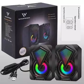 Компьютерный динамик с глубоким басовым звуком, USB-мини-аудиодинамики для ноутбуков, настольных ПК, мультимедийные динамики