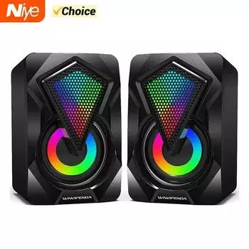 Компьютерный динамик с глубоким басовым звуком, USB-мини-аудиодинамики для ноутбуков, настольных ПК, мультимедийные динамики