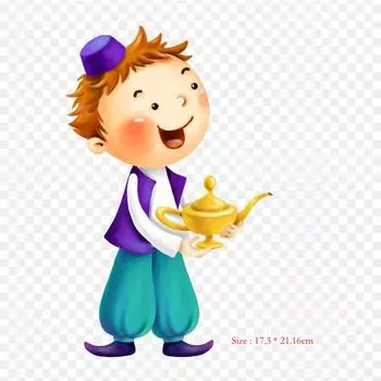 Компьютерный файл Aladdin для мальчиков, термопереносная печать, виниловые нашивки, наклейки для одежды, аппликации «сделай сам», моющиеся нашивки