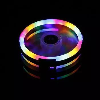 Компьютерный радиатор RGB-вентилятор 12 см RGB-корпус Охлаждающий вентилятор Корпус-кулер Бесшумный охлаждающий вентилятор с 3 fans