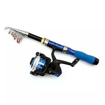 Компактная антикоррозийная удочка с гладкой поверхностью 1-2,3 м, металлическое кольцо, удочка для спиннинга, морской аксессуар S синий