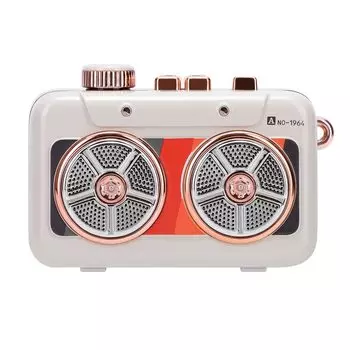 Компактная Bluetooth-колонка MUZEN DISCO со стереодинамиком/Оборудованная колонка/Двойная колонка/Ретро-атмосфера/3D-звук/Компактная/Подарок (Мокко)