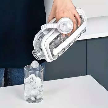 Компактная бутылка для воды 2-в-1 для изготовления ледяных шаров, 1 шт., прочный пластиковый лоток для льда большой емкости, портативный прибор для изготовления ледяных шаров, кухонный гаджет