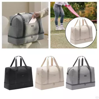 Компактная дорожная спортивная сумка с отделением для обуви чёрный