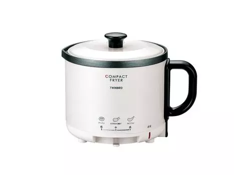 Компактная фритюрница Twin Bird для домашнего использования, настольная, с функцией контроля температуры, для жареной пищи на одного человека, жемчужно-белая, 0,5 л EP-4694PW